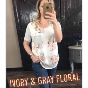 Ivory floral tee